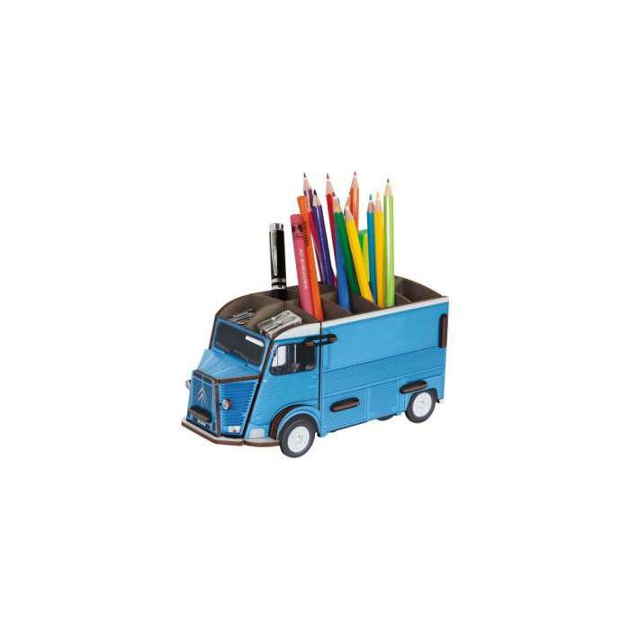 POT A CRAYON camionnette citroen Type H bleu
