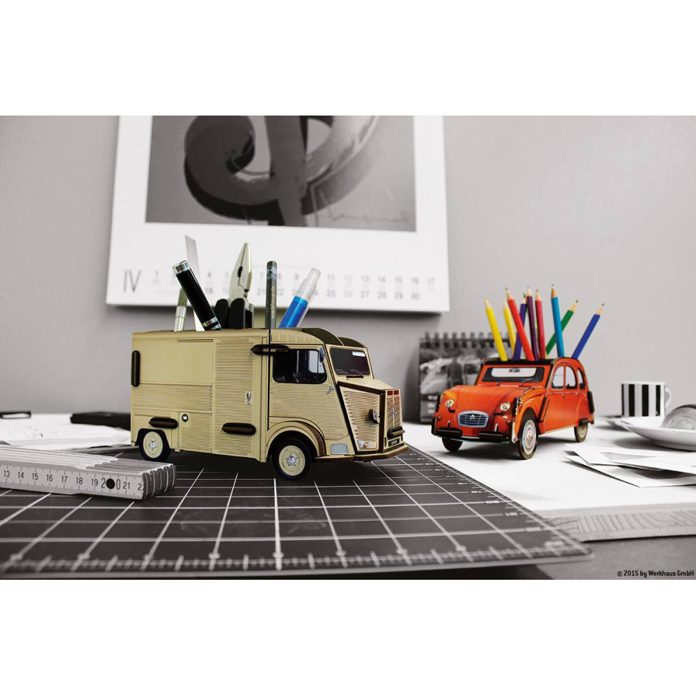 POT A CRAYON camionnette citroen Type H bleu