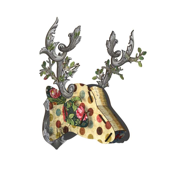 TROPHEE POETIQUE, Cerf décoration murale eco-friendly