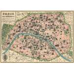 Plan de Paris Poster Affiche Vintage - Cavallini 