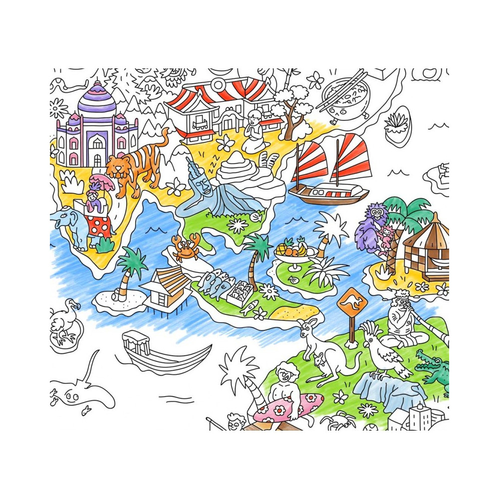 Poster à Colorier géant du monde  l'Atlas - OMY