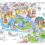 Poster à Colorier géant du monde  l'Atlas - OMY