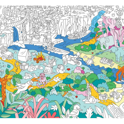 Poster Geant à colorier Coloriage, Jungle - OMY