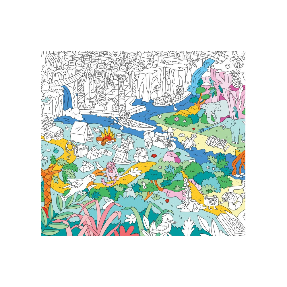 Poster Geant à colorier Coloriage, Jungle - OMY