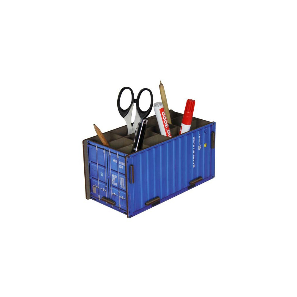 Pot à crayon,  container bleu