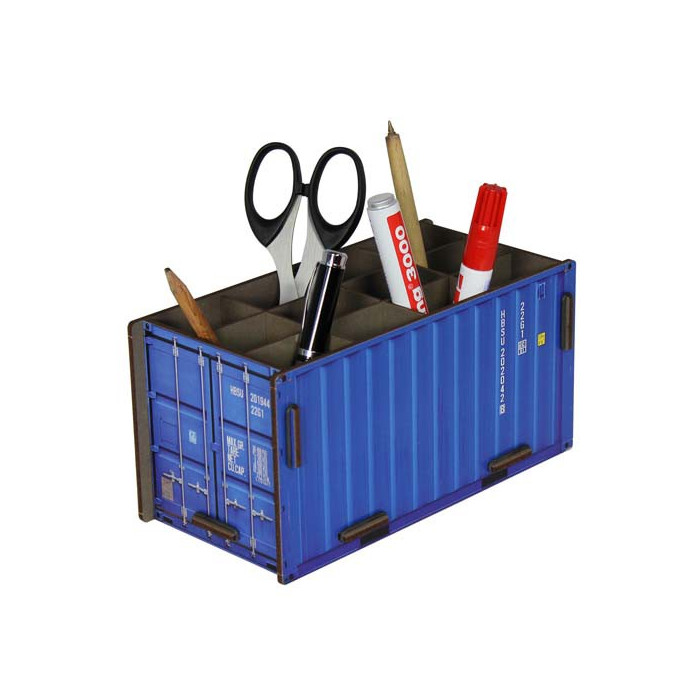 Pot à crayon,  container bleu