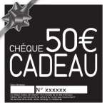 Chèque Cadeau 50,00 € - Idée Cadeau