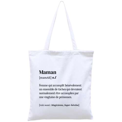 Totebag, sac coton réutilisable, Maman