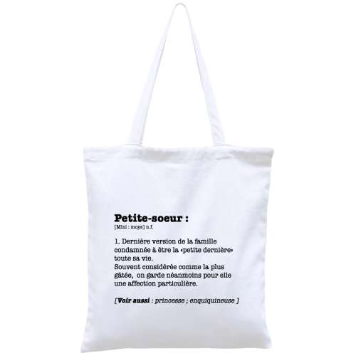 Totebag, sac coton réutilisable, Petite-sœur