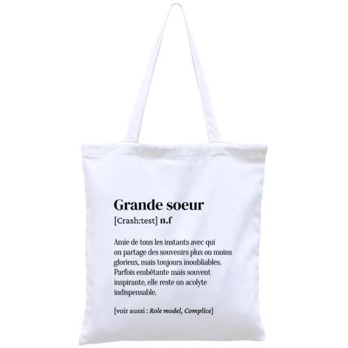 Totebag, sac coton réutilisable, Grande-sœur