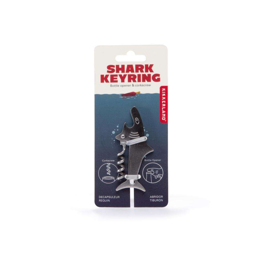 Porte-clé Décapsuleur, Tire bouchon Requin en Inox