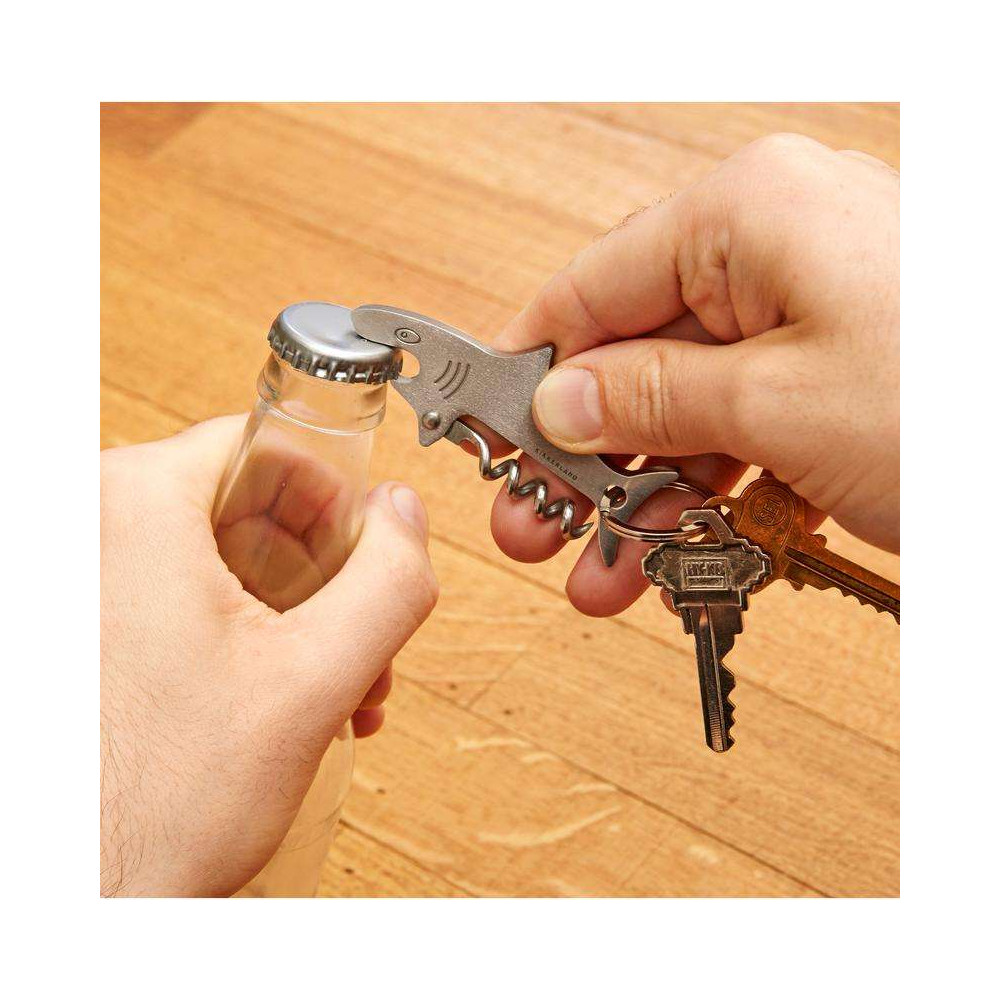 Porte-clé Décapsuleur, Tire bouchon Requin en Inox