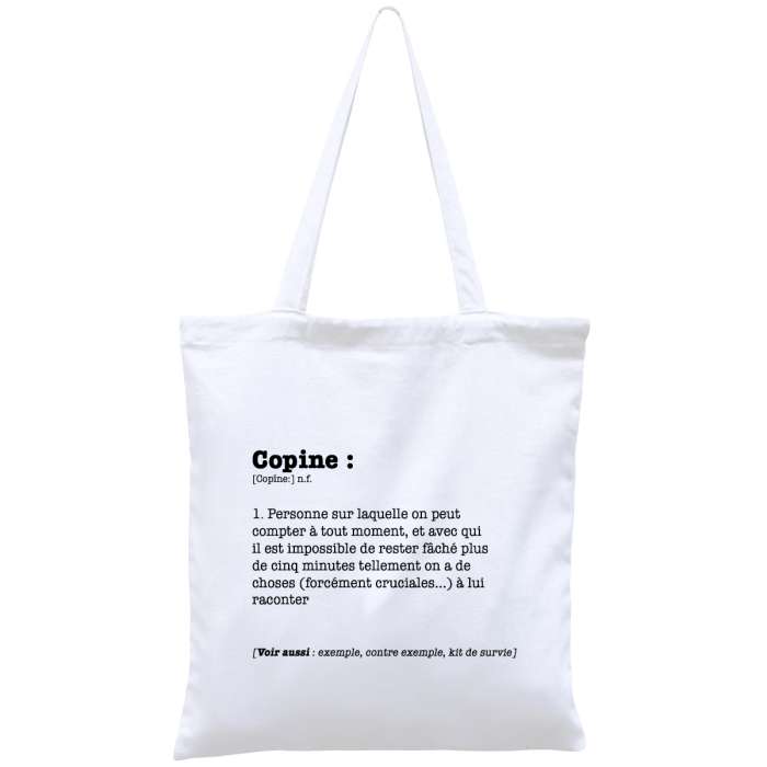 Totebag Copine, sac coton réutilisable