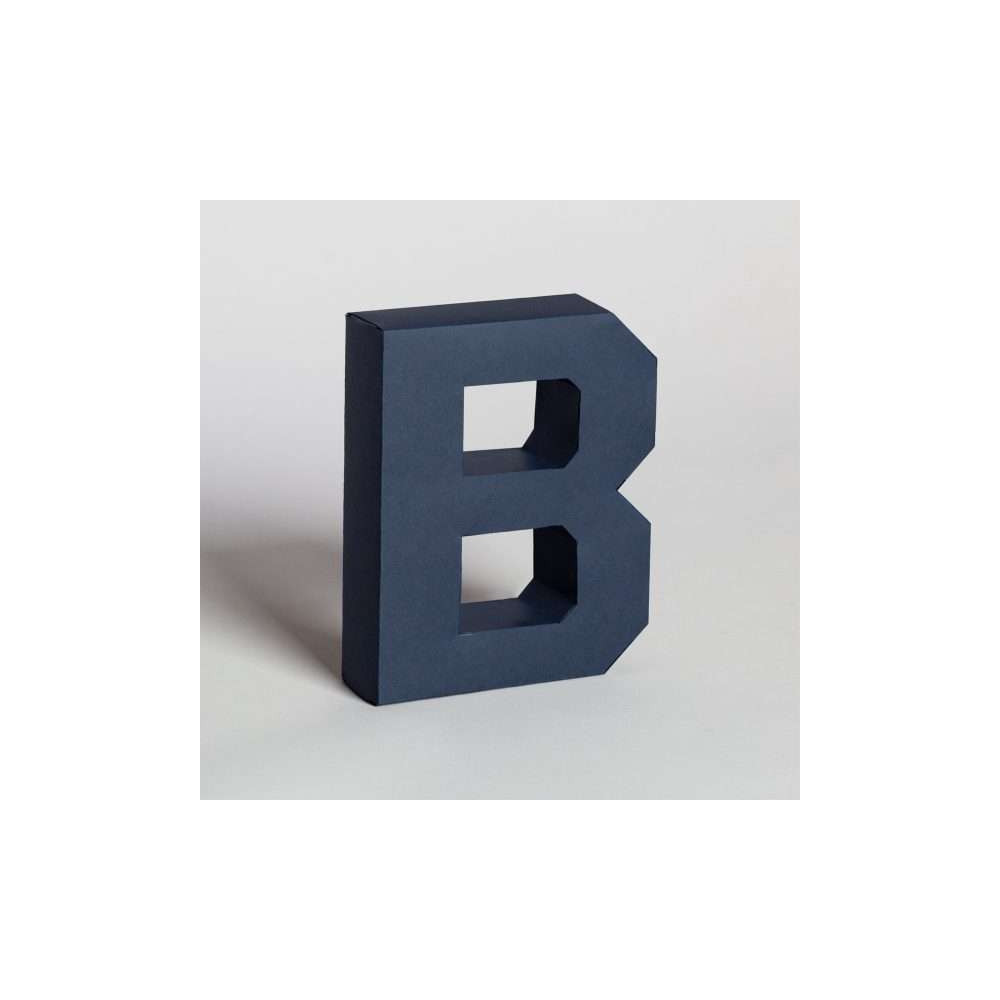 Lettre en 3D en carton à monter soi-même, Bleu