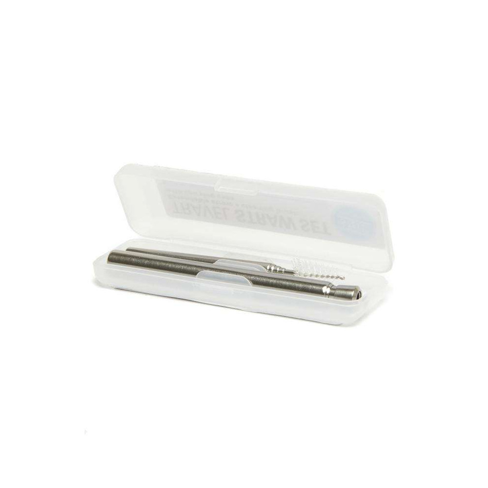 Paille Réutilisable de Voyage, Inox,  no plastic - Kikkerland