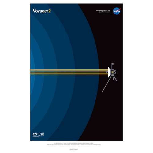 Affiche NASA , voyager 2, poster satellite, fusée