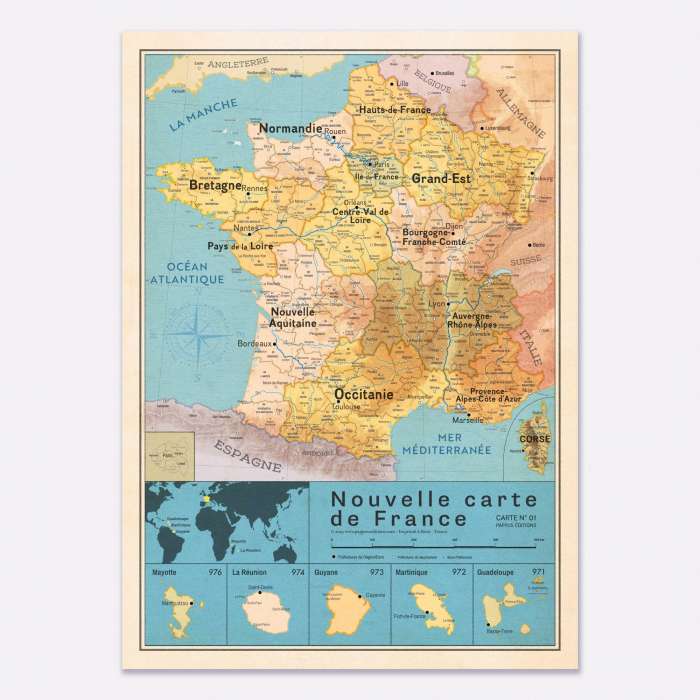 Affiche Carte de France, nouvelle région