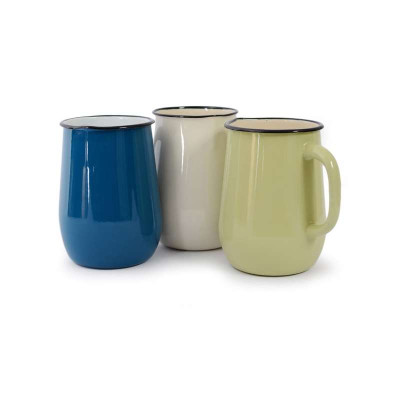 Carafe en métal émaillé, Pichet couleur