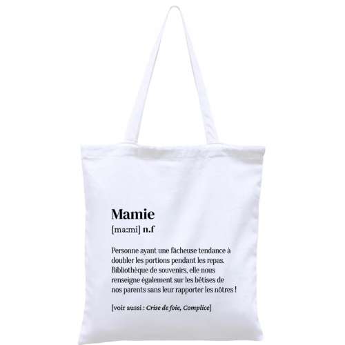 Totebag, sac coton réutilisable, Mamie