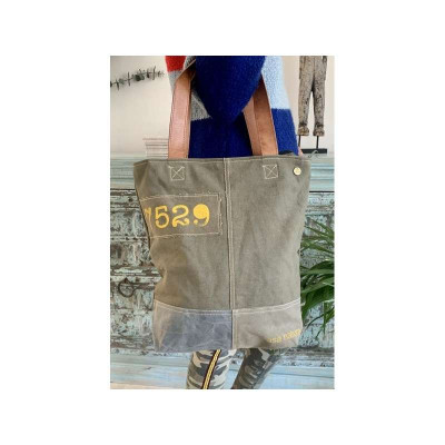 Sac à main en toile militaire recyclée  - Evelyn