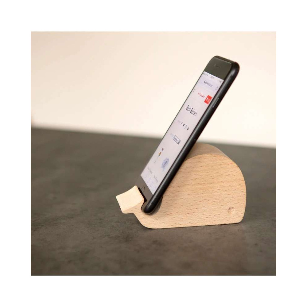 Support Téléphone en Bois, La Baleine