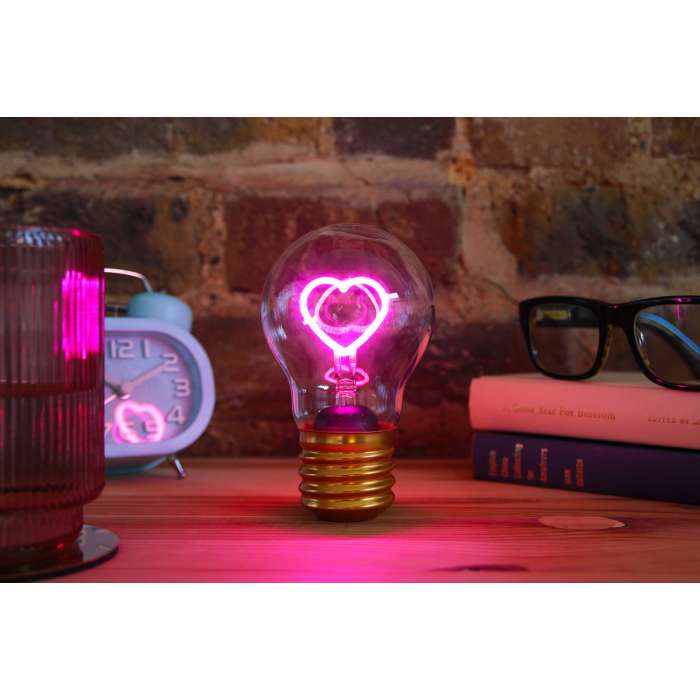 Ampoule à LED Rechargeable, Cœur rose, déco