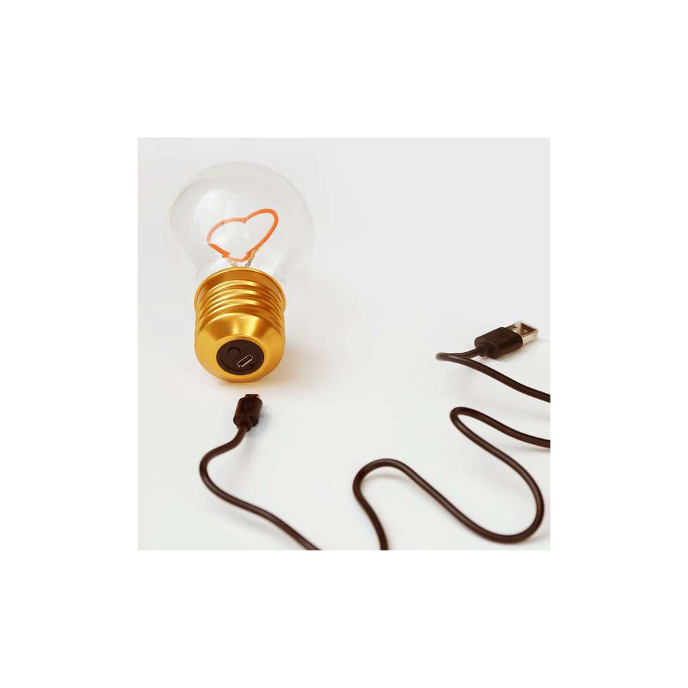 Ampoule à LED Rechargeable, Cœur rose, déco