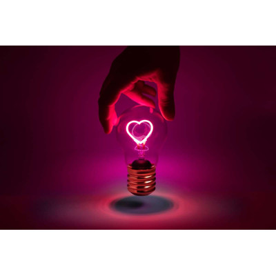 Ampoule à LED Rechargeable, Cœur rose, déco