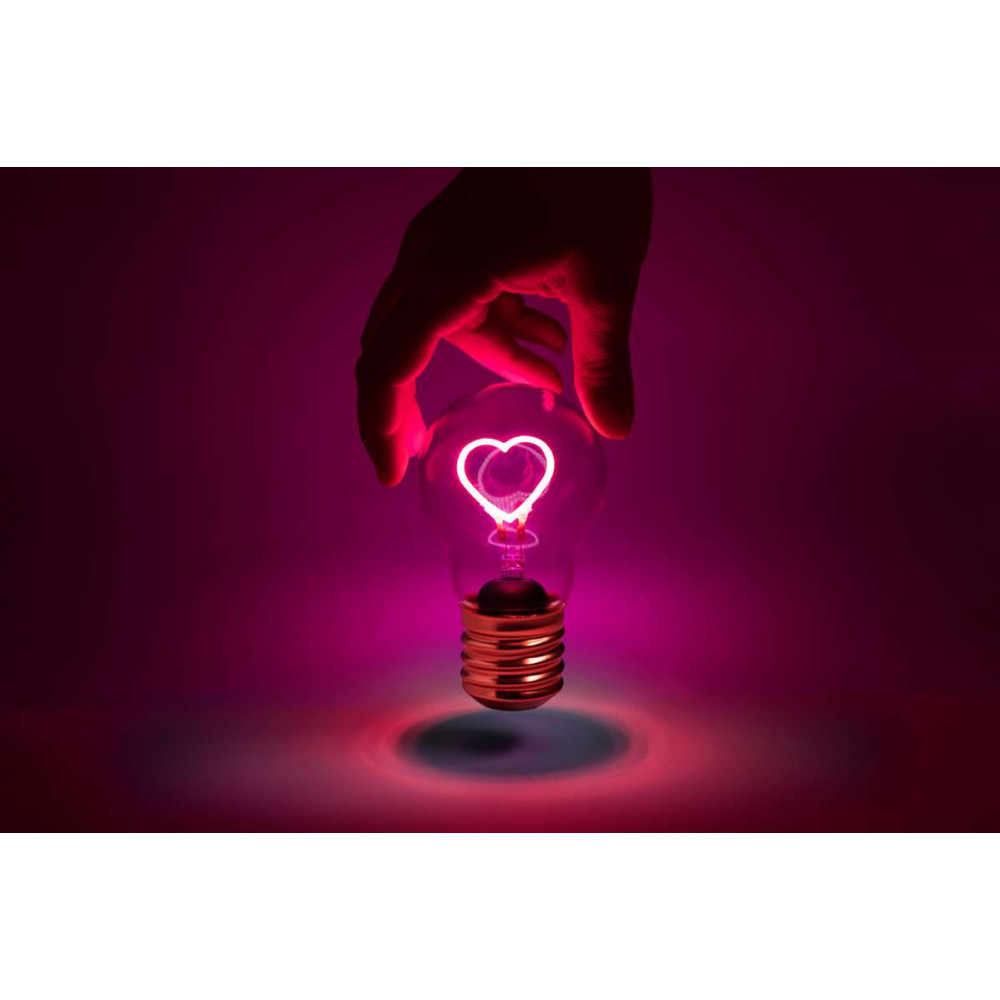 Ampoule à LED Rechargeable, Cœur rose, déco