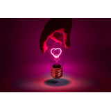 Ampoule à LED Rechargeable, Cœur rose, déco