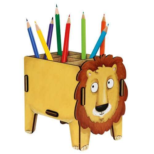Pot à Crayon en forme de Lion bois - Werkhaus