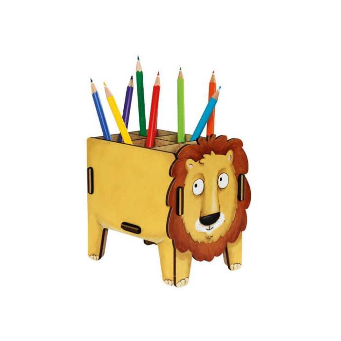 Pot à Crayon en forme de Lion bois - Werkhaus