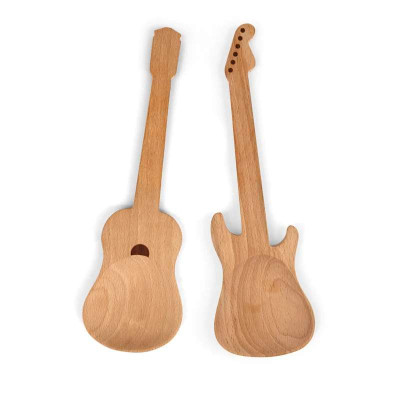 Cuillères en Bois en forme de Guitare Rock