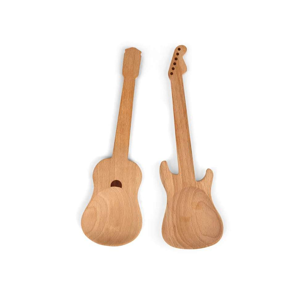 Cuillères en Bois en forme de Guitare Rock