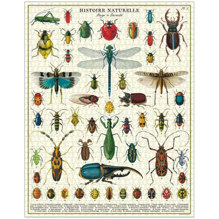 Puzzle 1000pc, Les Insectes, vintage ,CAVALLINI