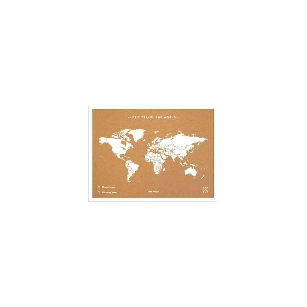 Carte du Monde en Liège avec Cadre pour Voyageurs, S