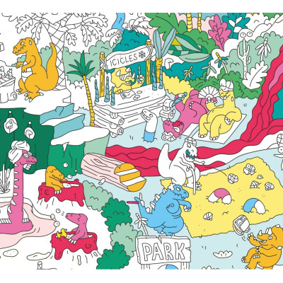 Poster à Colorier géant les Dinosaures - OMY