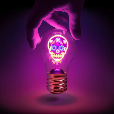 Ampoule à LED Rechargeable, Tête de Mort, déco