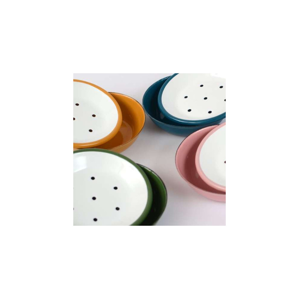 Porte savon en métal émaillé, couleurs