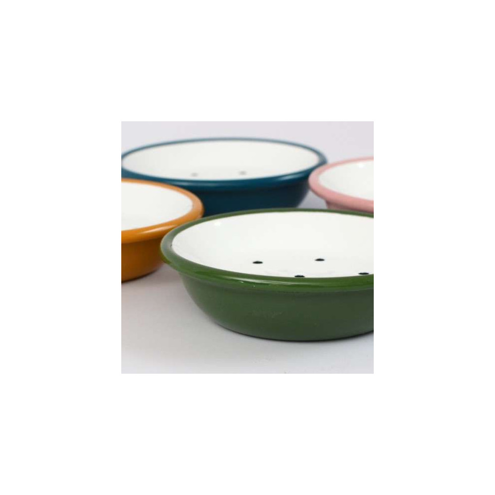 Porte savon en métal émaillé, couleurs