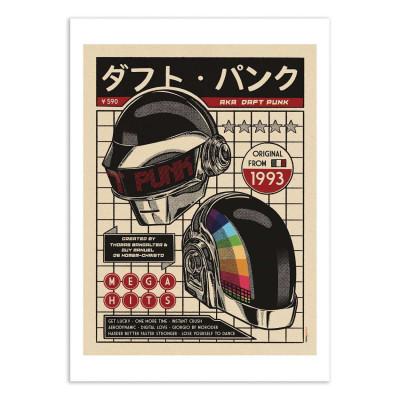 Poster Daft Punk,  Affiche d'Art, Japon
