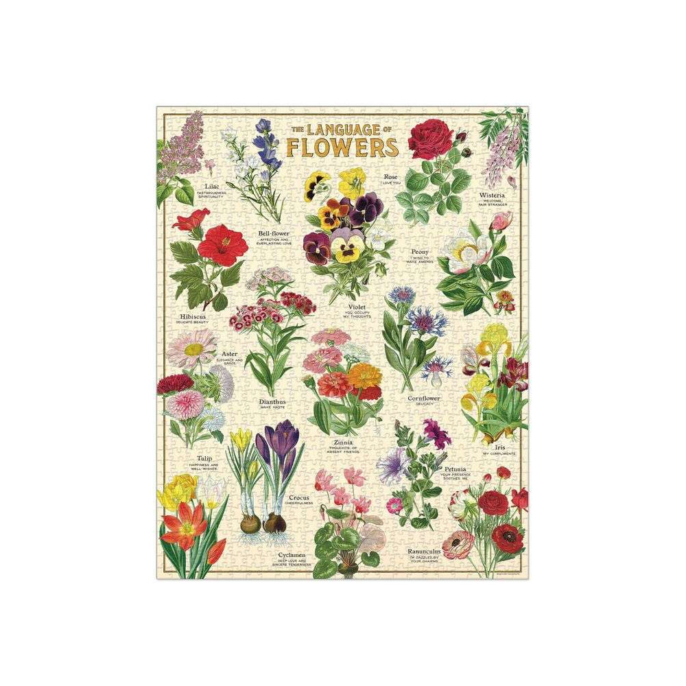Puzzle 1000pc, Fleurs du jardin, vintage ,CAVALLINI