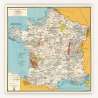 Carte de France, Affiche Gastronomique et Vinicole 1951