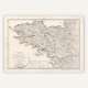 Carte de la Bretagne 1800. Réédition Affiche Vintage