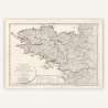 Carte de la Bretagne 1800. Réédition Affiche Vintage