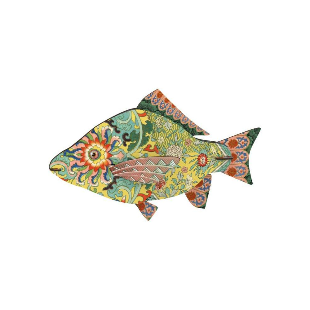 Miho - Poisson déco en bois -Dahlia