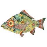 Miho - Poisson déco en bois -Dahlia