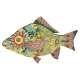 Miho - Poisson déco en bois -Dahlia