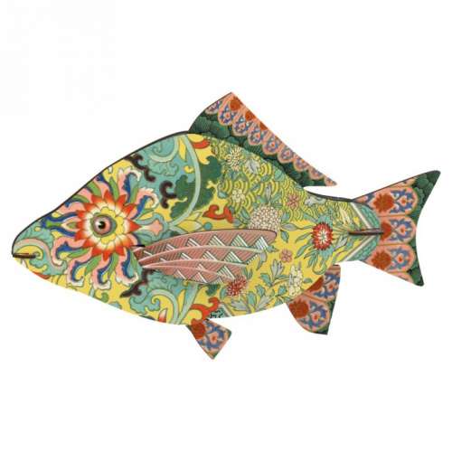Miho - Poisson déco en bois -Dahlia