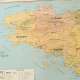 Affiche Carte de la Bretagne, style vintage